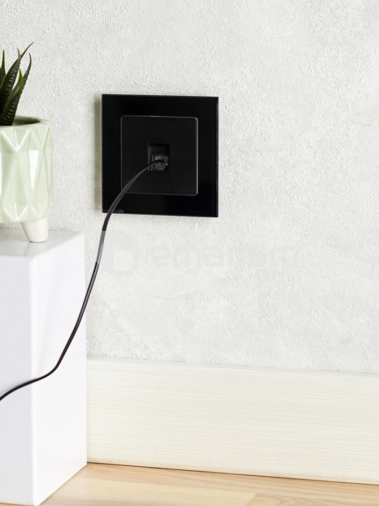 როზეტი IEK BRITE RJ45 cat5E RG45 РК10-БрЧ შავი