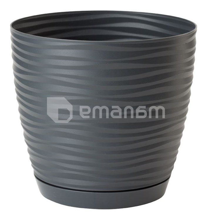 პლასტმასის ქოთანი დასადგამით FORM PLASTIC Sahara petit 3042-014 Ø27 ანტრაციტი