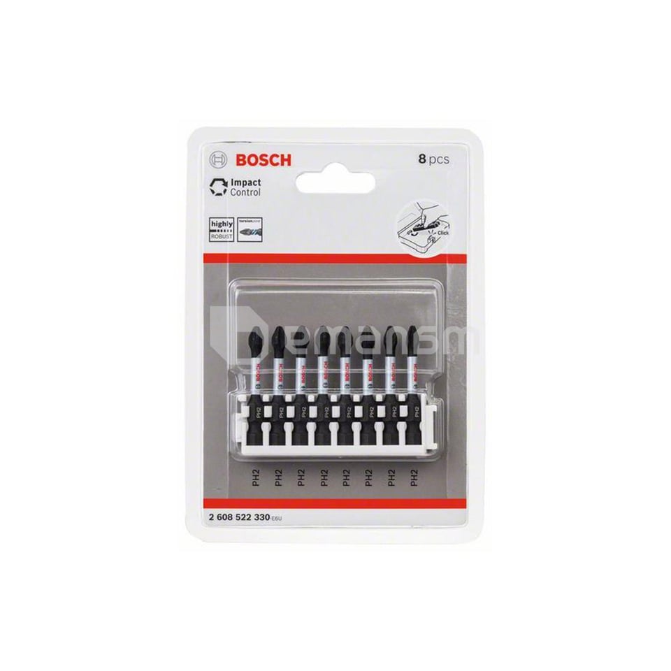 ნაკრები დარტყმითი ბიტების Bosch Impact Control PH2 8 ც