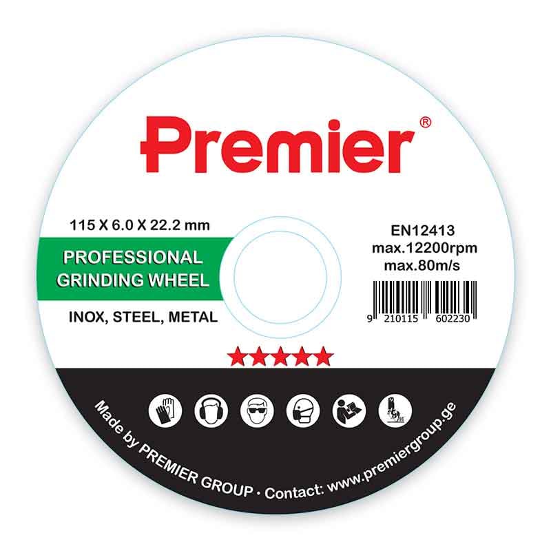 Premier ლითონის საპრიალებელი დისკი 115 x 6.0 x 22 მმ 