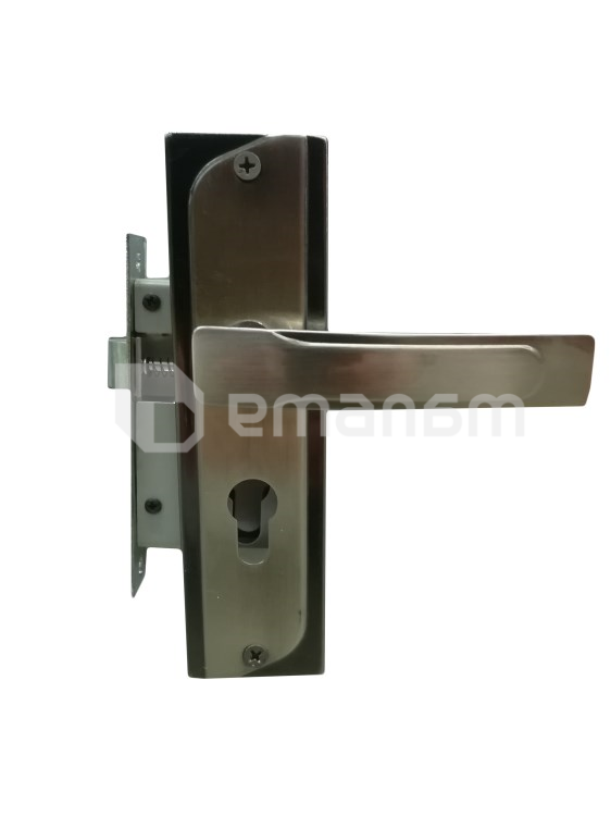 კომპლექტი სახელური და საკეტი BT Group T690 T01 50 მმ. ვერცხლისფერი