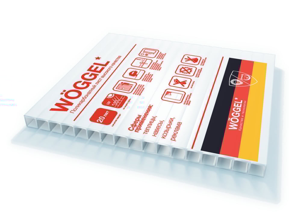 ფიჭური პოლიკარბონატი "WÖGGEL" თეთრი 16მმ