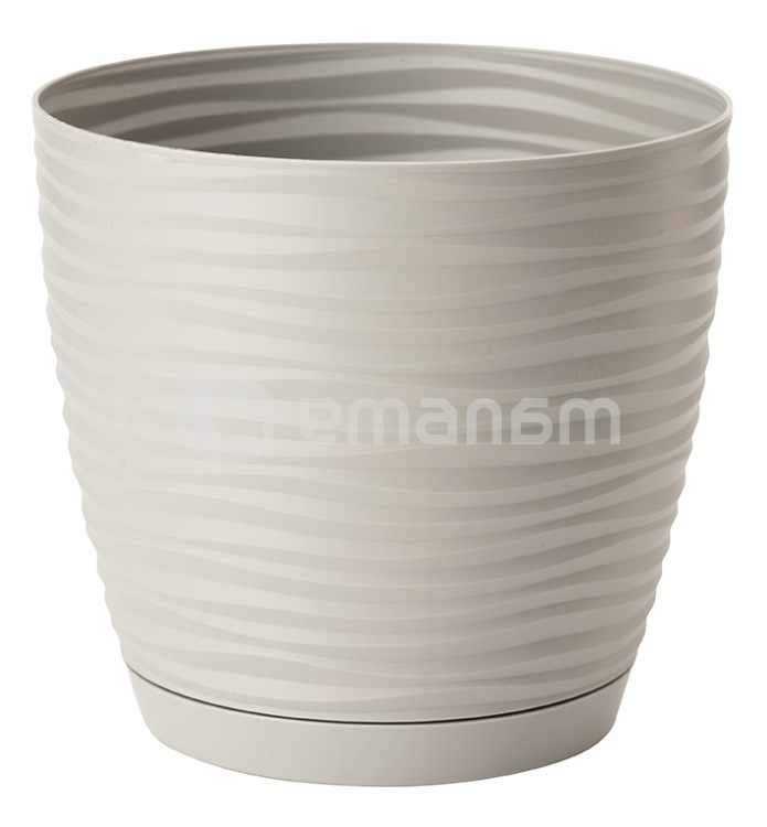 პლასტმასის ქოთანი დასადგამით FORM PLASTIC Sahara petit 3010-055 Ø13 ღია ნაცრისფერი