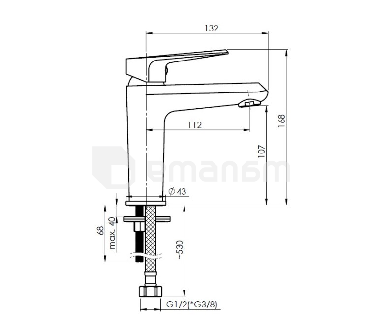 შემრევი ონკანი ხელსაბანის Rubineta Deli-18