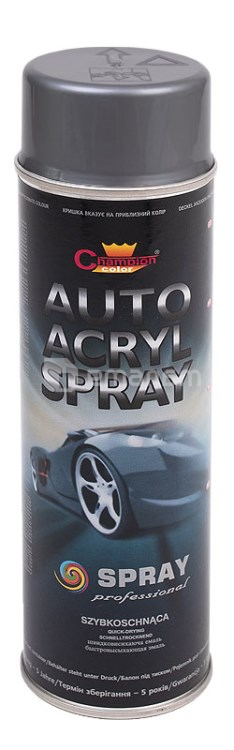 აკრილის სპრეი საღებავი Champion Auto acryl ვერცხლისფერი 500 მლ