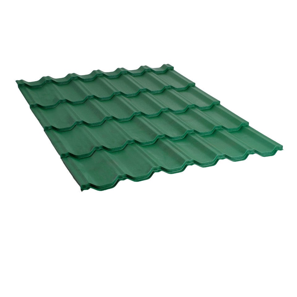 მეტალოკრამიტი ფერადი თუნუქის სახურავი 0.5X1200 ხაოიანი RAL6005 NOVA