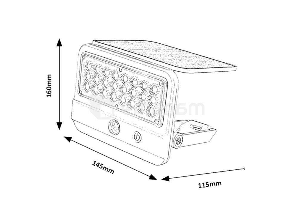 სანათი კედლის Rabalux Flaxton 7W 4000К 700Lm IP54 77090 Solar სენსორი თეთრი