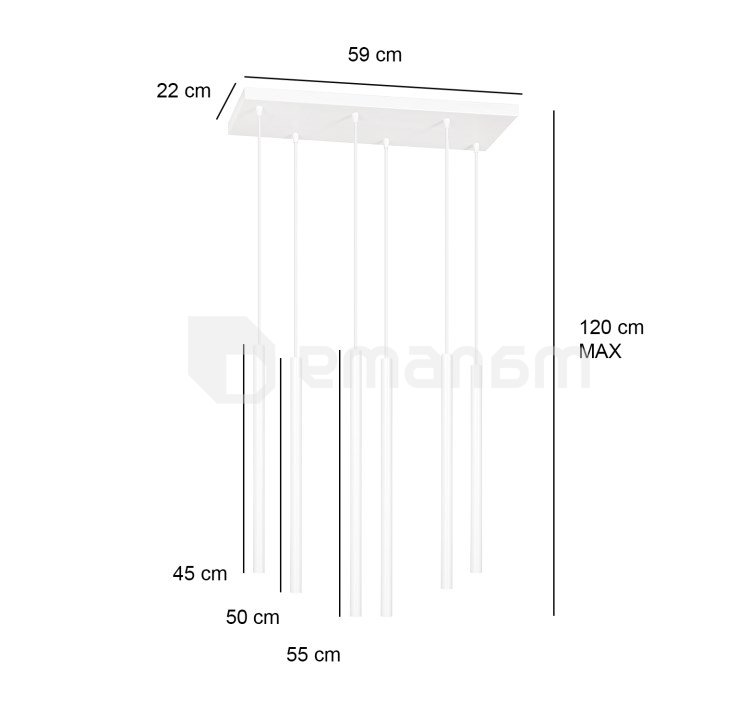 საკიდი EMIBIG Selter 6 G9 6x MAX 30W თეთრი