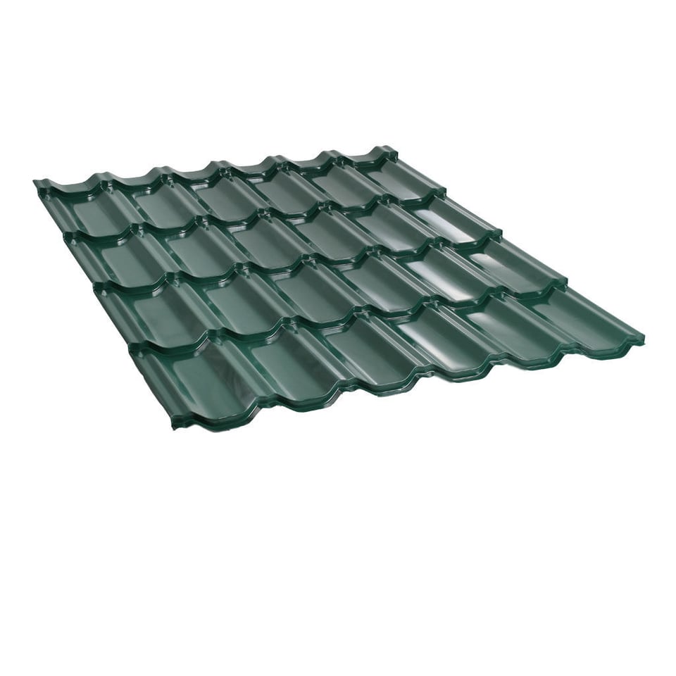 მეტალოკრამიტი ფერადი თუნუქის სახურავი 0.5X1200 პრიალა RAL6005 NOVA