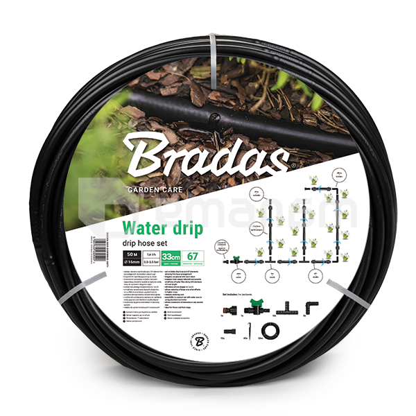 კომპლექტი წვეთოვანი მილით Bradas Water Drip DSWWM50-SET1 50 მ