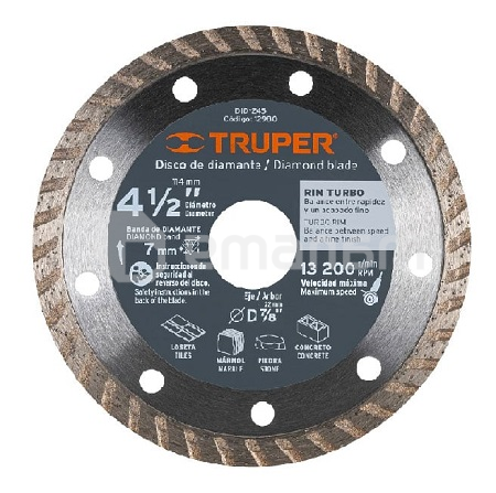 ალმასის დისკი Truper Turbo DID-245 115 მმ