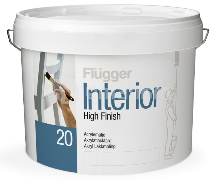 საღებავი ხის შიდა გამოყენებისთვის Flugger Interior High Finish 20 ნახევრად-მქრქალი 3 ლ