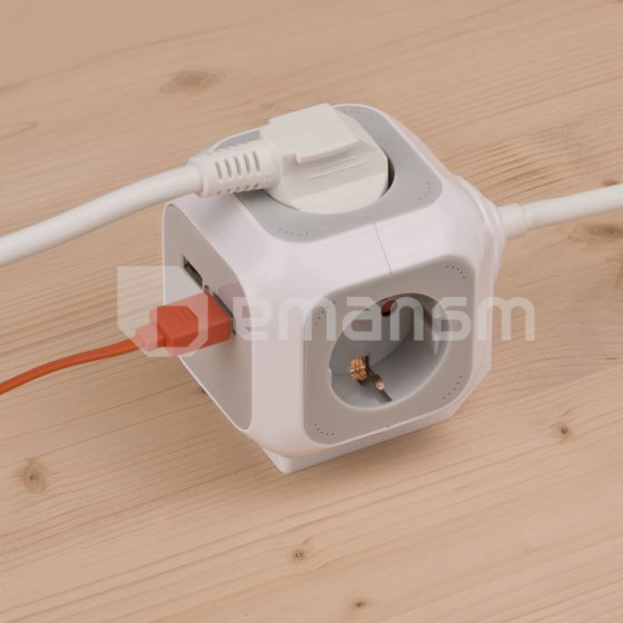 დამაგრძელებელი კუბი 4 Brennenstuhl 1,4მ USB ALEA-Power