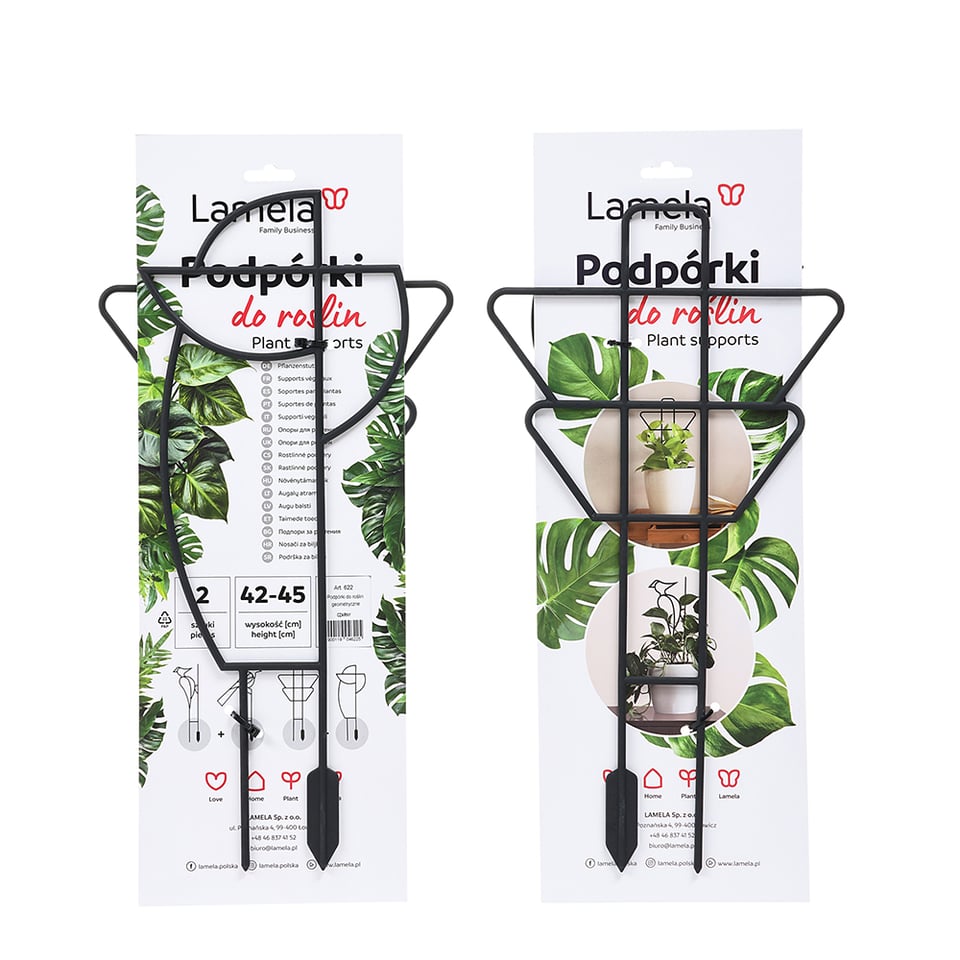 მცენარის საყრდენი Lamela Geometric plant supports - black H-45