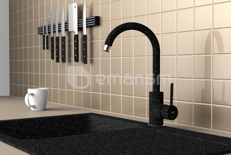 შემრევი ონკანი სამზარეულოს Rubineta Axe-33 (BK)