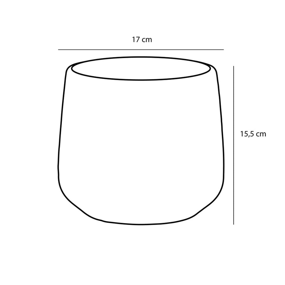 ქოთანი კერამიკული Amber pot round taupe matt - h15,5xd17cm