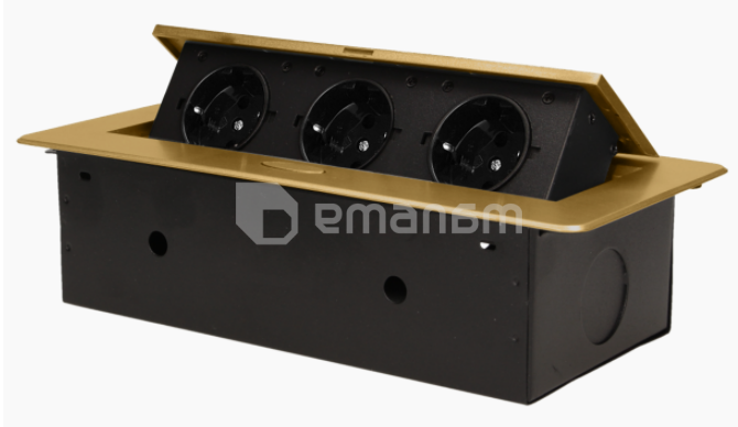 დამაგრძელებელი სამაგიდო ORNO 3 Schuko თითბერი