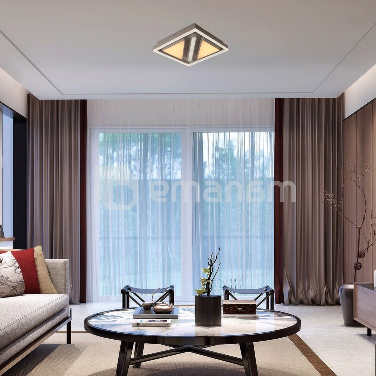 ჭერის სანათი Rabalux Greminz 73W 3000 6000K Ø400 H75 ნაცრისფერი თეთრი 71111