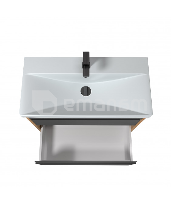 აბაზანის ტუმბო ხელსაბნით  JESSY 80-U Wood/Grey Sempre 81 სმ