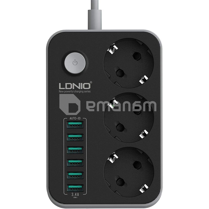 დამაგრძელებელი LDNIO SE3631 დამცავი 3 2მ 6 USB-А