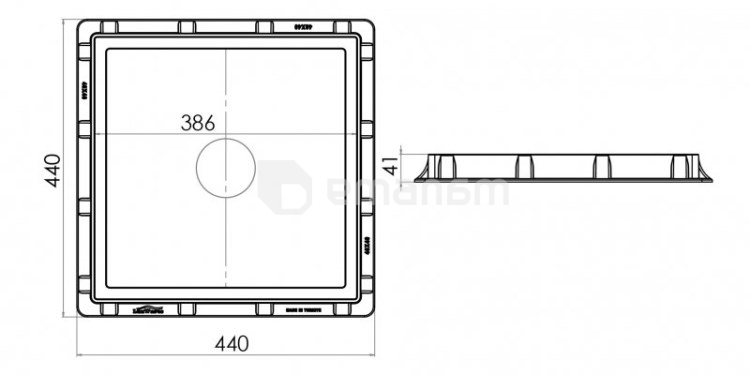 ლიუკი პლასტიკის საკეტიანი გისოსით Torun Plastik 30x30 cm