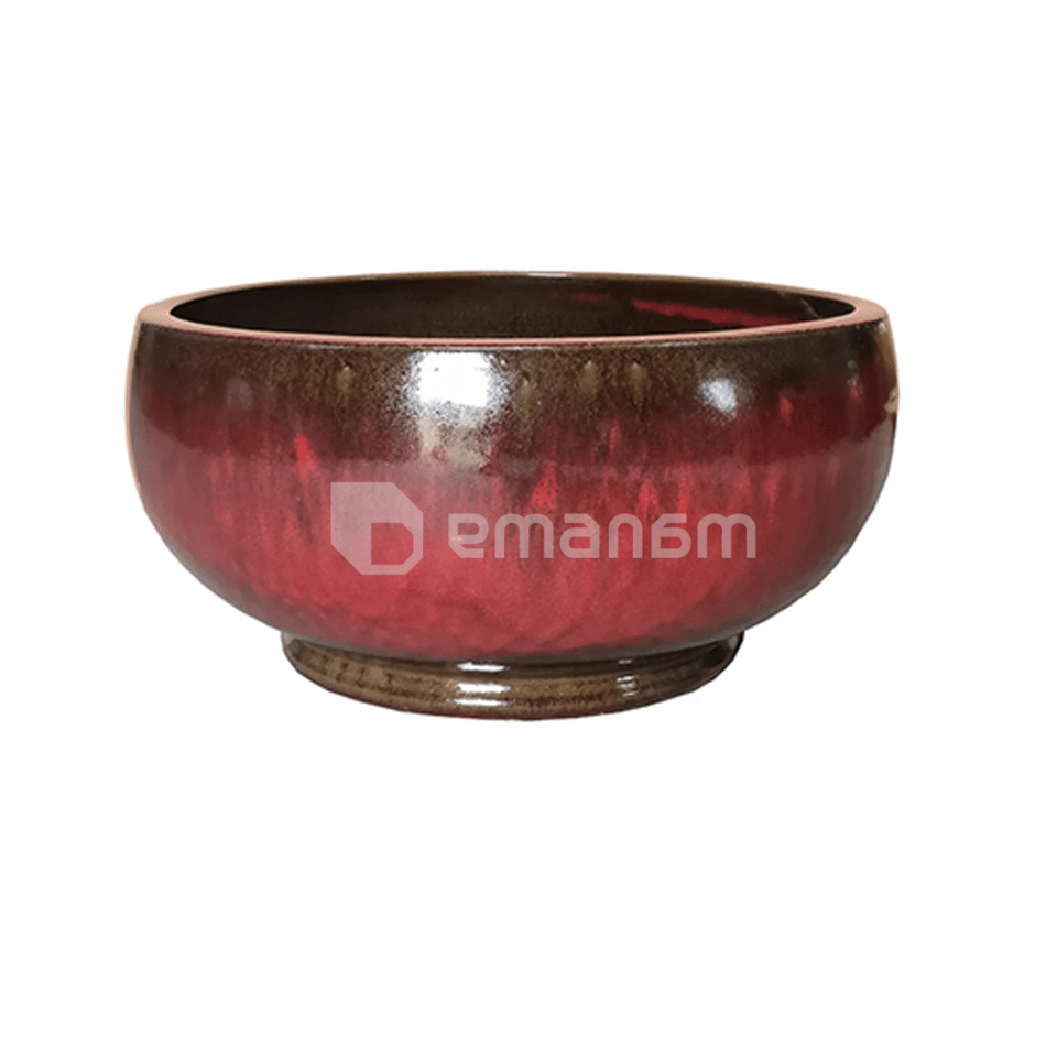 კერამიკული ქოთანი Mega Collections Noble Bowl Low Oxblood D28H14