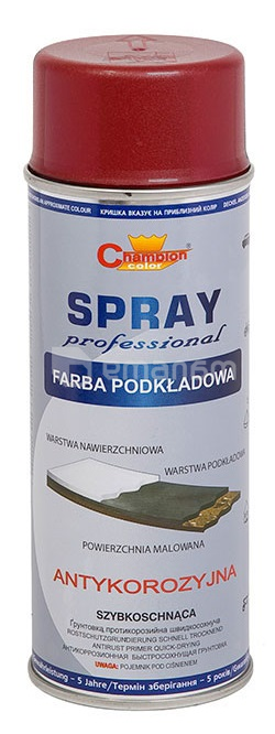 ანტიკოროზიული გრუნტი სპრეი Champion RAL 3009 400 მლ წითელი