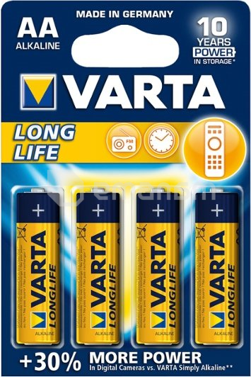 ელემენტი VARTA Alkaline Long Life AA 1.5 V 4 ც