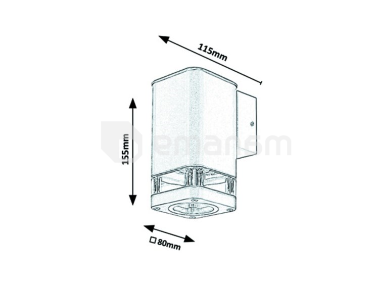 სანათი კედლის Rabalux Sintra 7955 IP44 GU10 1x MAX 25W
