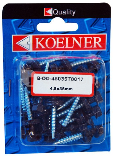 სჭვალი ფერმისათვის საყელურით EPDM Koelner 20 ც 4,8X35 B-OD-48035T8017  ბლისტი