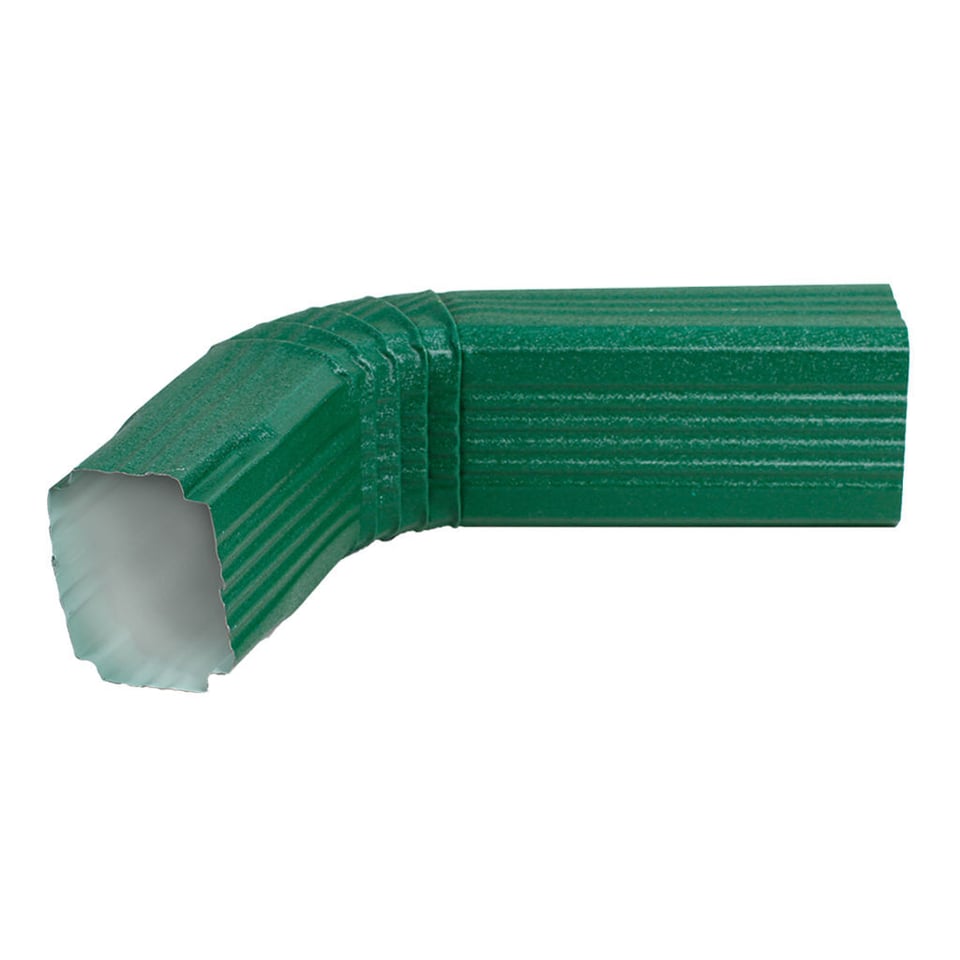 ოთხკუთხა წყალსაწრეტი მილის მუხლი 0.50x350 RAL 6005 ხაოიანი (500 მმ.)