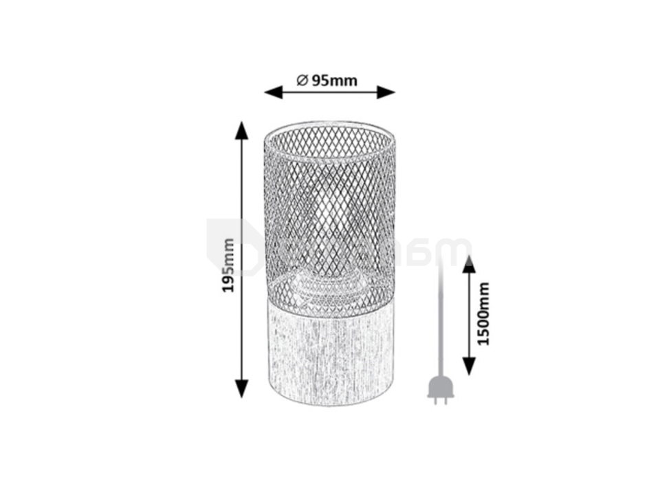 მაგიდის სანათი Rabalux CALLUM 1 E27 h95 L195 ხე შავი 74040