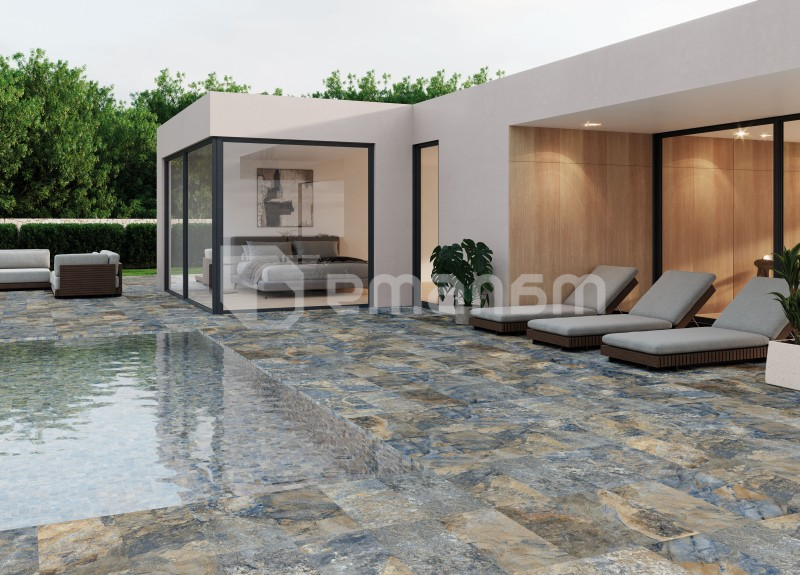 კერამოგრანიტი Halcon Ceramicas P Piedra Bali Azul Mat PRI 30X60სმ