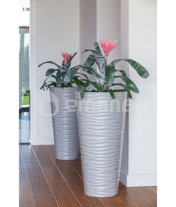 პლასტმასის ქოთანი ყვავილებისთვის FORM PLASTIC Sahara Dunes Slim raund 2790-055 Ø35 ღია ნაცრისფერი