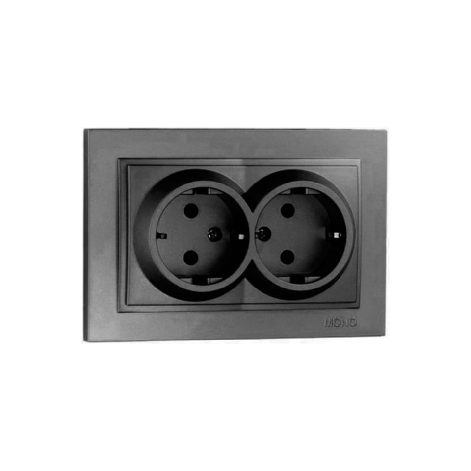 როზეტი ორიანი დამიწებით DESPINA Black - 102-202004-120