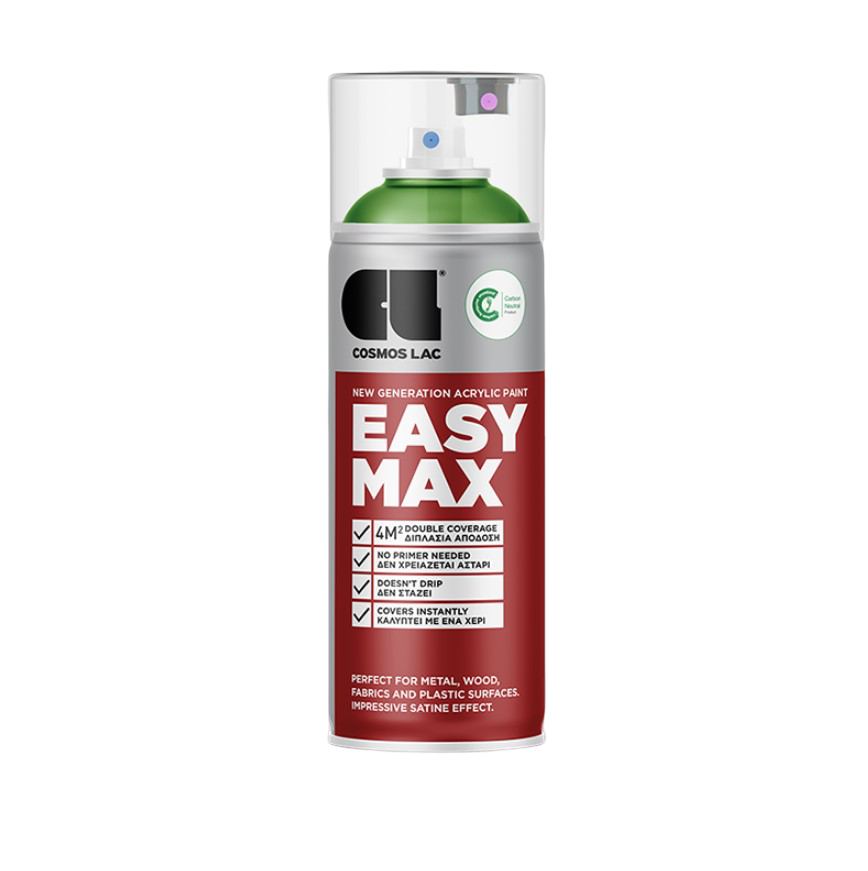 ლაკ-სპრეი საღებავი Cosmos Lac EASY MAX RAL6018 მწვანე 400 მლ