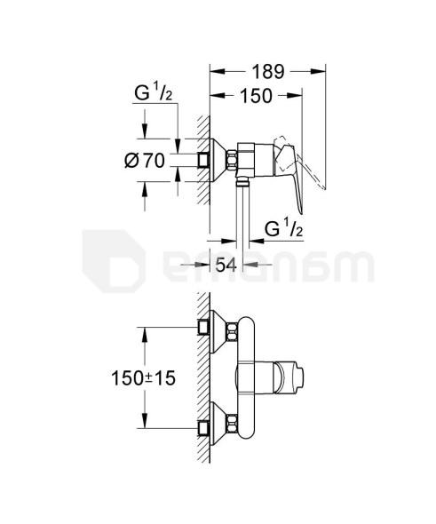 შემრევი საშხაპის Grohe Start Edge 23347000