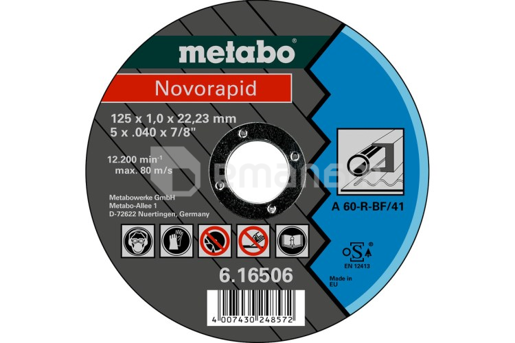 საჭრელი დისკი Metabo Novorapid 125x1,0x22მმ