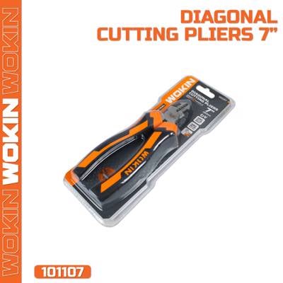 მკვნეტარა Wokin 101107, 180mm DIAGONAL CUTTING PLIERS(INDUSTRIAL), Black/Orange