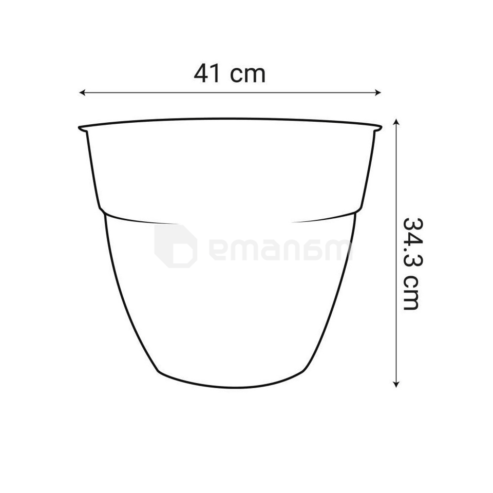 ქოთანი პლასტმასის EDA Plastiques POT OSAKA DIAM 41X34,3სმ 28,3ლ