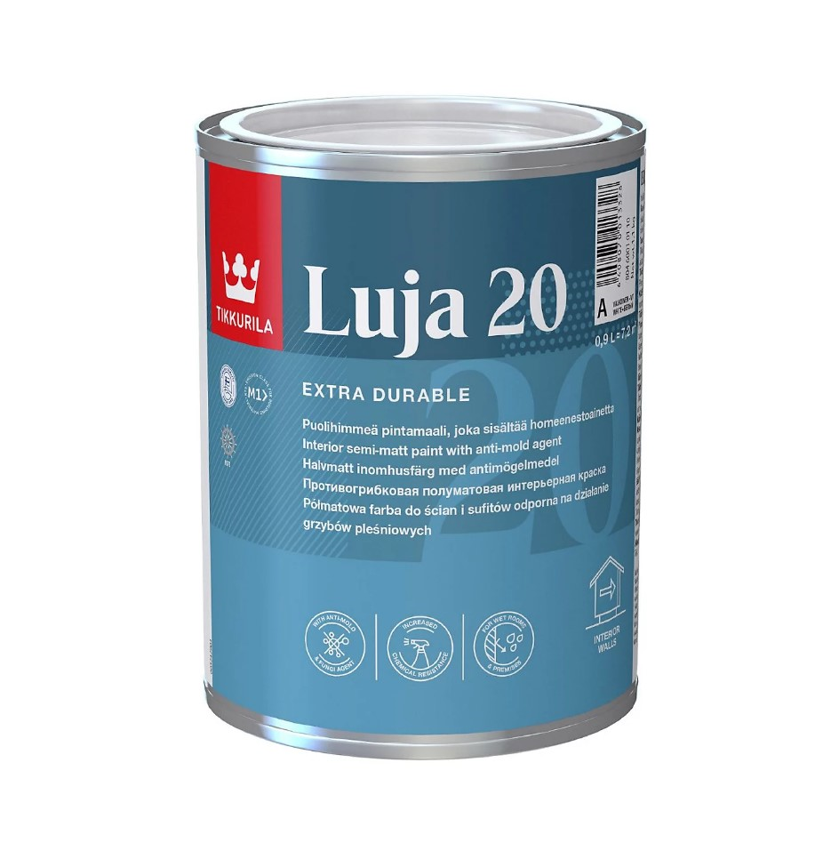 ინტერიერის საღებავი Tikkurila Luja 20 New A 0,9 ლ