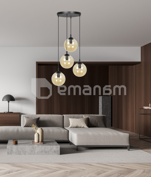 საკიდი EMIBIG Cosmo Premium 4 E14 4x MAX 40W შავი MIODOWY