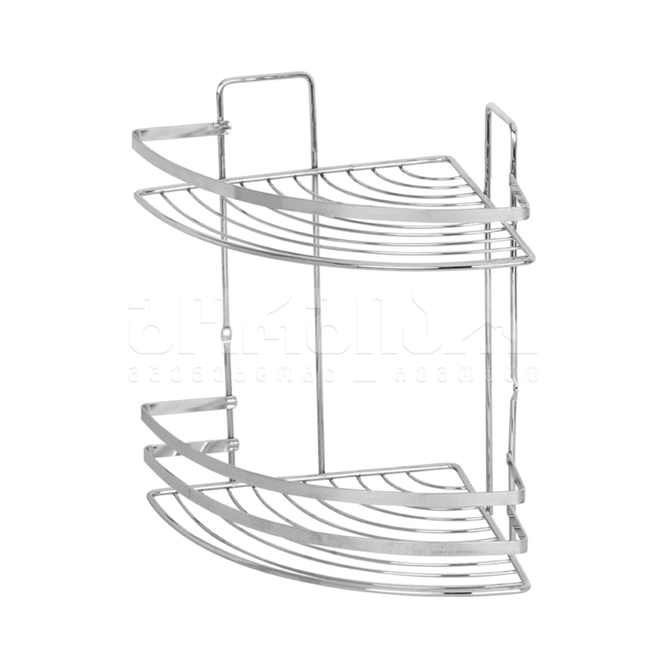 აბაზანის კუთხის თარო ორიანი (ქრომი) 22სმ DLKB-747