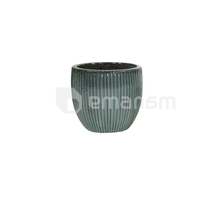 ქოთანი კერამიკული Mega Collections Portly Egg Rib Moss Green 20x18სმ 5ლ