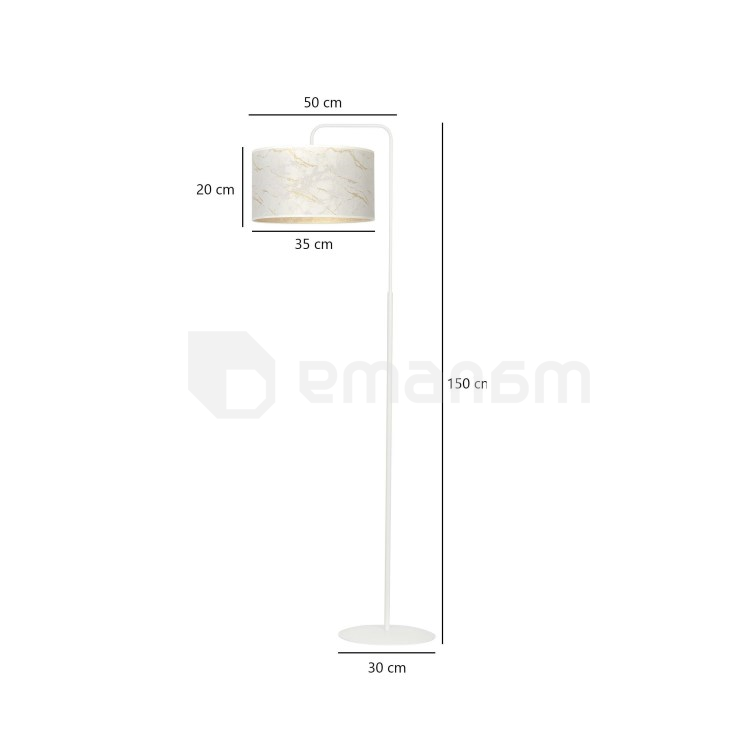 ტორშერი EMIBIG BRODDI LP1 E27 1x MAX 60W მარმარილო თეთრი
