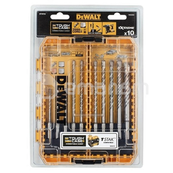 ნაკრები ბურღების DeWalt SDS-plus DT70753-QZ 5-12 მმ 10 ც
