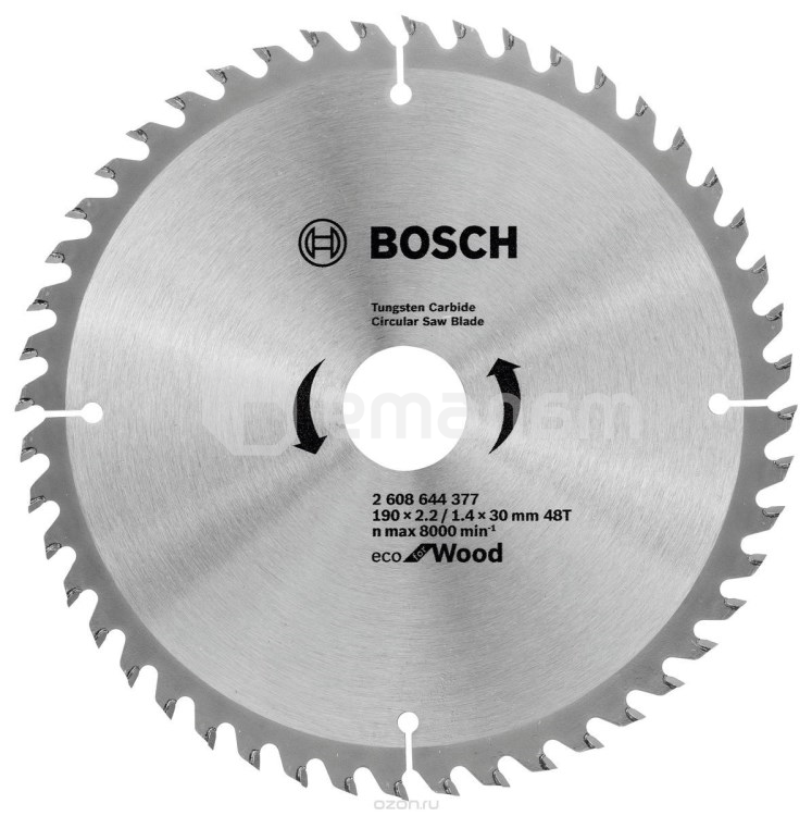 სახერხი დისკი ხის Bosch Eco Wood 2608644377 48T 180x30 მმ