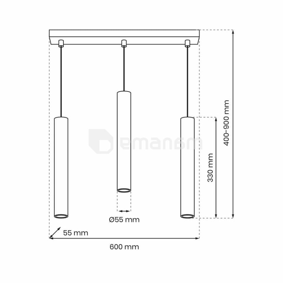 საკიდი Milagro MLP8799 HUDSON 3 GU10 თეთრი