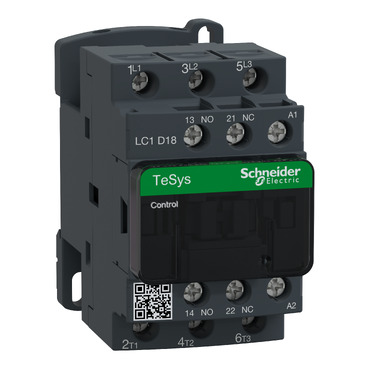 ძალოვანი კონტაქტორი, 3NO, 18A, 220VAC, TeSys D,