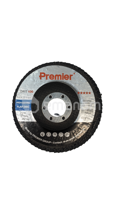 ლითონის სახეხი დისკო Premier  115 x 22 მმ. #100